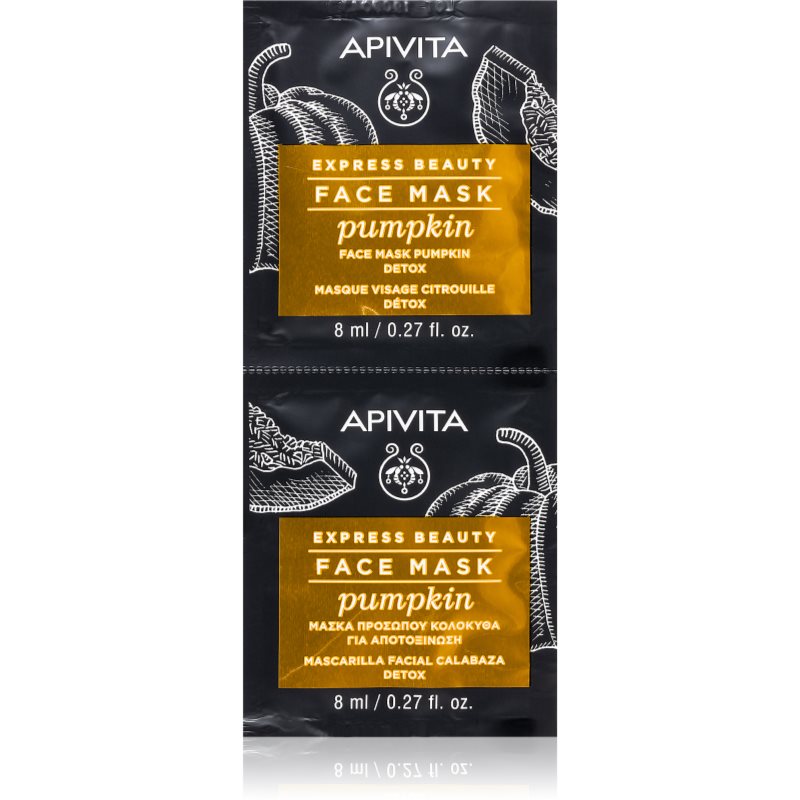 Apivita Express Beauty Detox Face Mask Pumpkin masca faciala detoxifianta 2 x 8 ml