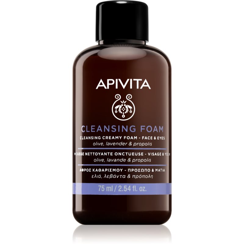 Apivita Cleansing Foam Face & Eyes spuma de curatare pentru față și ochi pentru toate tipurile de ten 75 ml