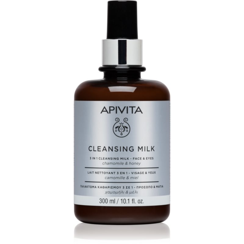 Apivita Cleansing Milk Face & Eyes Lapte demachiant 3 în 1 pentru față și ochi 300 ml