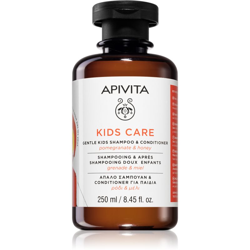 Apivita Kids Pomegranate & Honey sampon si balsam 2 in 1 pentru copii 250 ml