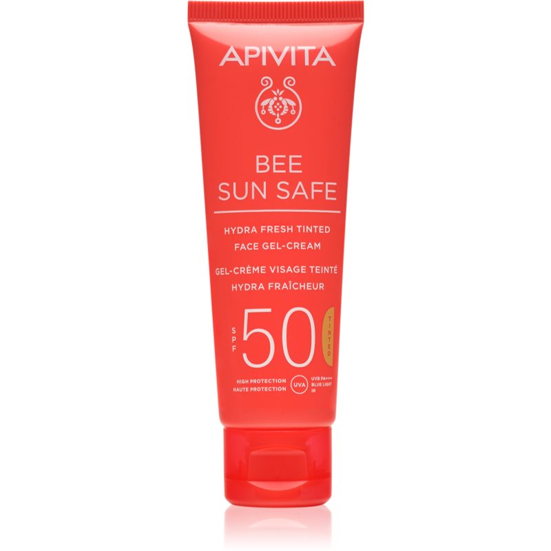 Apivita Bee Sun Safe Hydra Face Tinted SPF50 gel-cremă cu efect de tonifiere SPF 50 50 ml