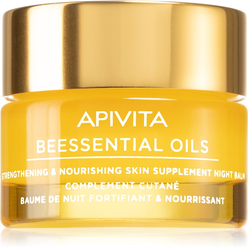 Apivita Beessential Oils Strengthening & Nourishing Night Balm balsam facial de noapte nutritie si hidratare 15 ml