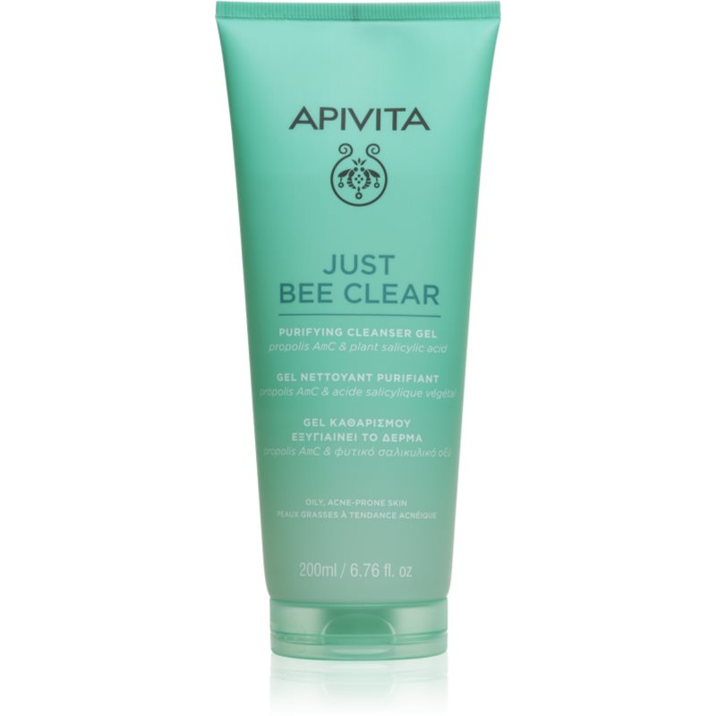 Apivita Just Bee Clear Purifying Cleanser Gel gel de curatare facial impotriva acneei 200 ml