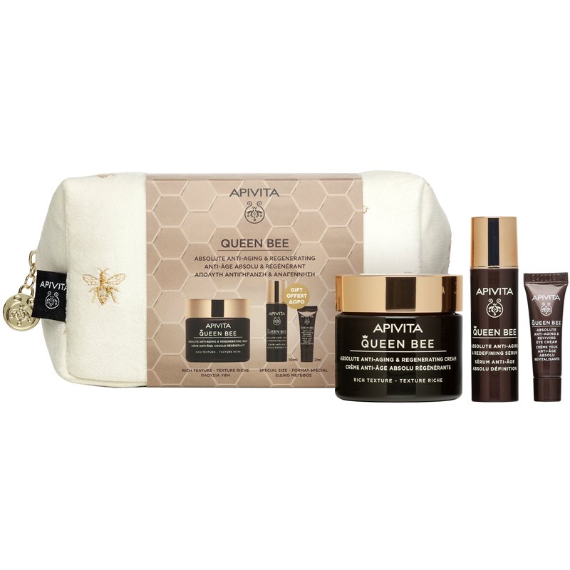 Apivita Queen Bee (Rich Texture) Gift Pouch set cadou de Crăciun (împotriva îmbătrânirii pielii)