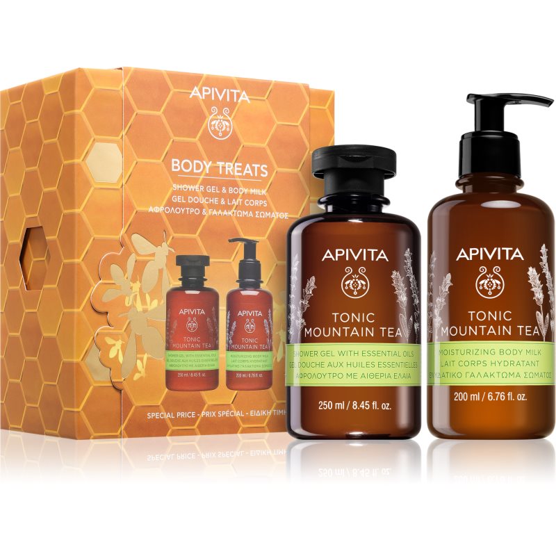 Apivita Tonic Mountain Tea Shower Gel & Body Milk Set set cadou de Crăciun