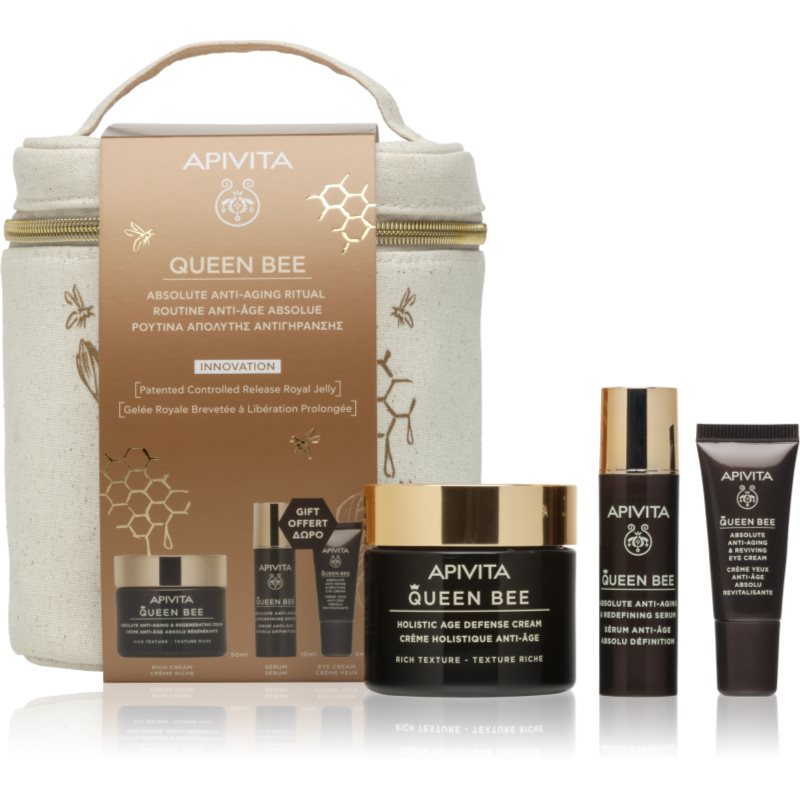 Apivita Queen Bee Anti-Aging Routine Set (with Rich Cream) set pentru îngrijirea tenului cu efect antirid Apivita Queen Bee Anti-Aging Routine Set (with Rich Cream) set pentru îngrijirea tenului cu efect antirid