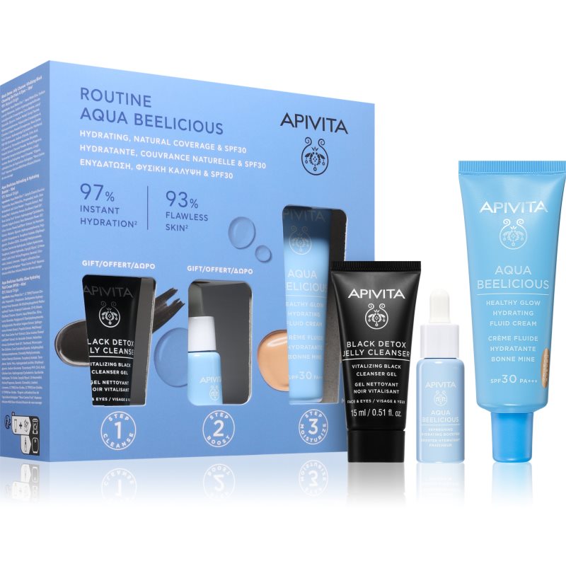 Apivita Aqua Beelicious Hydrating & Natural Coverage Routine Set set pentru luminozitate si hidratare