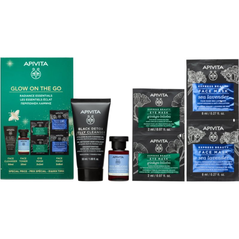 Apivita Glow on the Go set cadou de Crăciun pentru o piele mai luminoasa