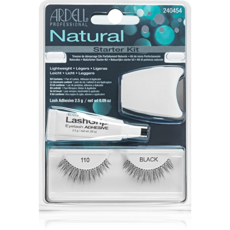 Ardell Natural Pentru fixarea genelor cu lipici 110 Black 4 buc