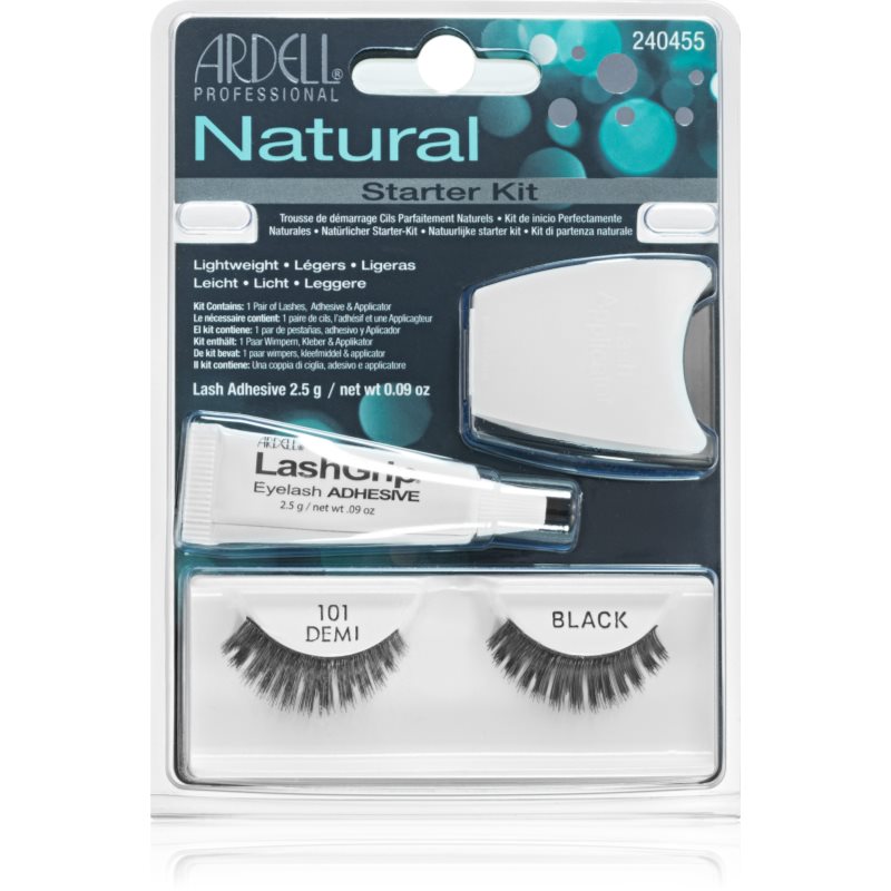 Ardell Natural Pentru fixarea genelor cu lipici 101 Demi Black 4 buc