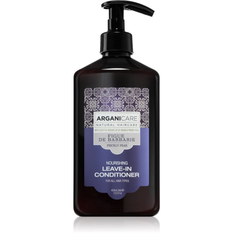 Arganicare Prickly Pear Nourishing Leave-In Conditioner balsam hranitor fara clatire pentru păr uscat și deteriorat 400 ml