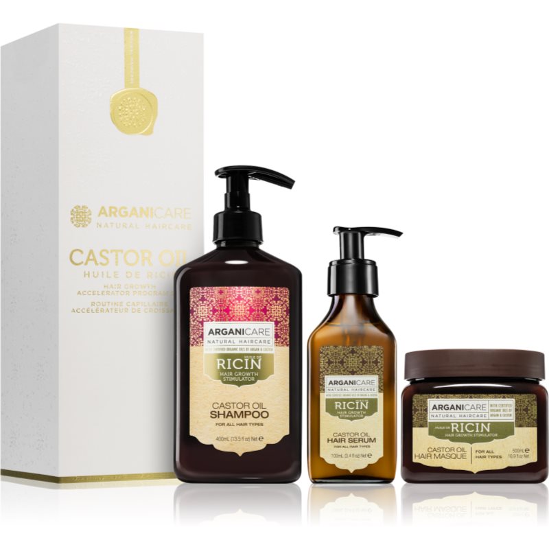 Arganicare Ricin Hair Growth Accelerator Program Set set cadou(stimuleaza cresterea parului)