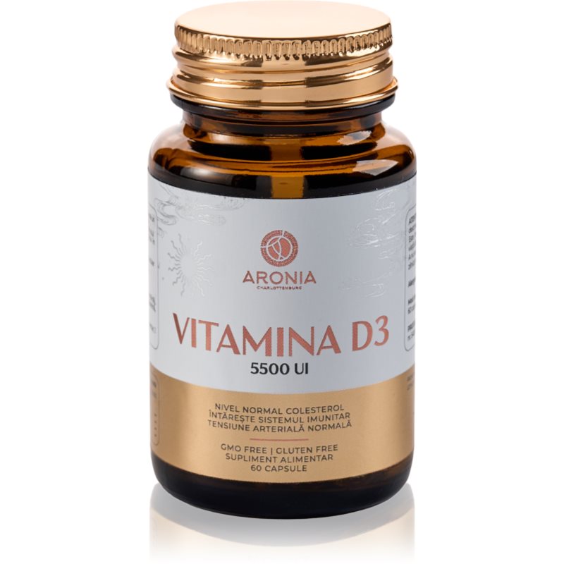 Aronia Charlotteburg Vitamina D3 capsule pentru imunitate, sănătatea sistemului osos și activitate musculară 60 caps. Aronia Charlotteburg Vitamina D3 capsule pentru imunitate, sănătatea sistemului osos și activitate musculară 60 caps.