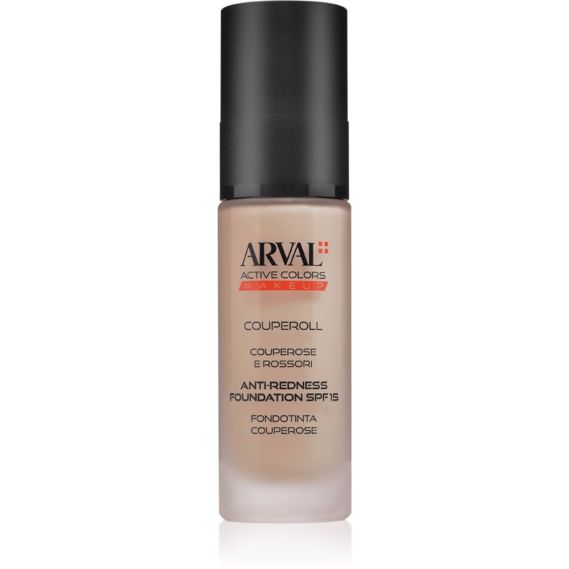 Arval Couperoll Anti-redness foundation SPF15 acoperire make-up SPF 15 02 Pink Beige 30 ml