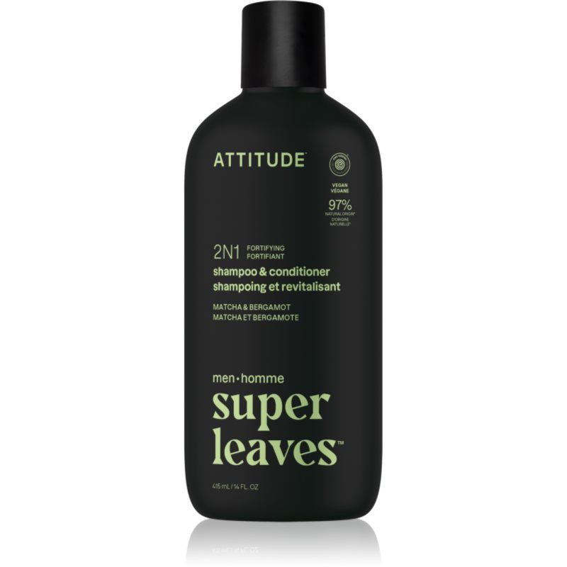 Attitude Super Leaves Matcha & Bergamot sampon si balsam 2 in 1 pentru bărbați 415 ml