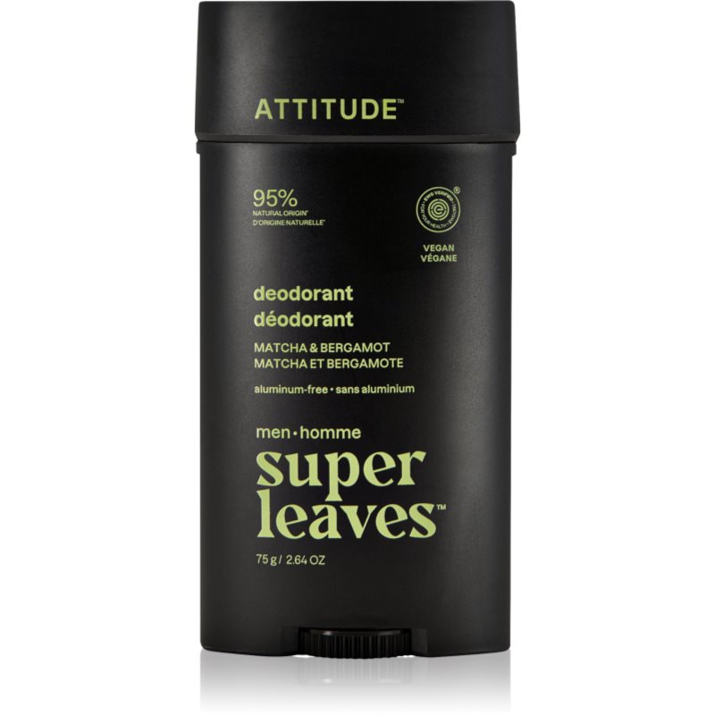 Attitude Super Leaves Men Deodorant deodorant pentru bărbați Matcha & Bergamot 75 g