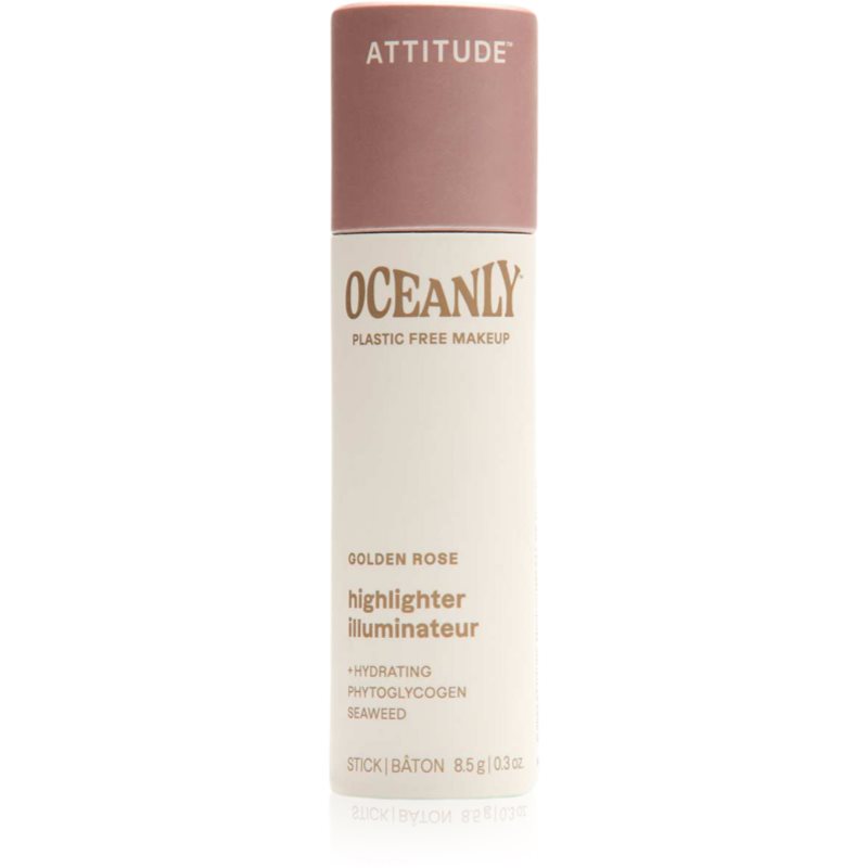 Attitude Oceanly Plastic Free Makeup iluminator solid cremos culoare Golden Rose 8.5 g