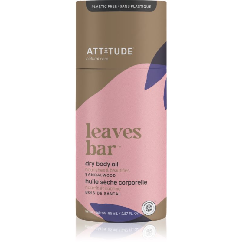 Attitude Leaves Bar Dry Body Oil ulei solid pentru corp Sandalwood 85 g