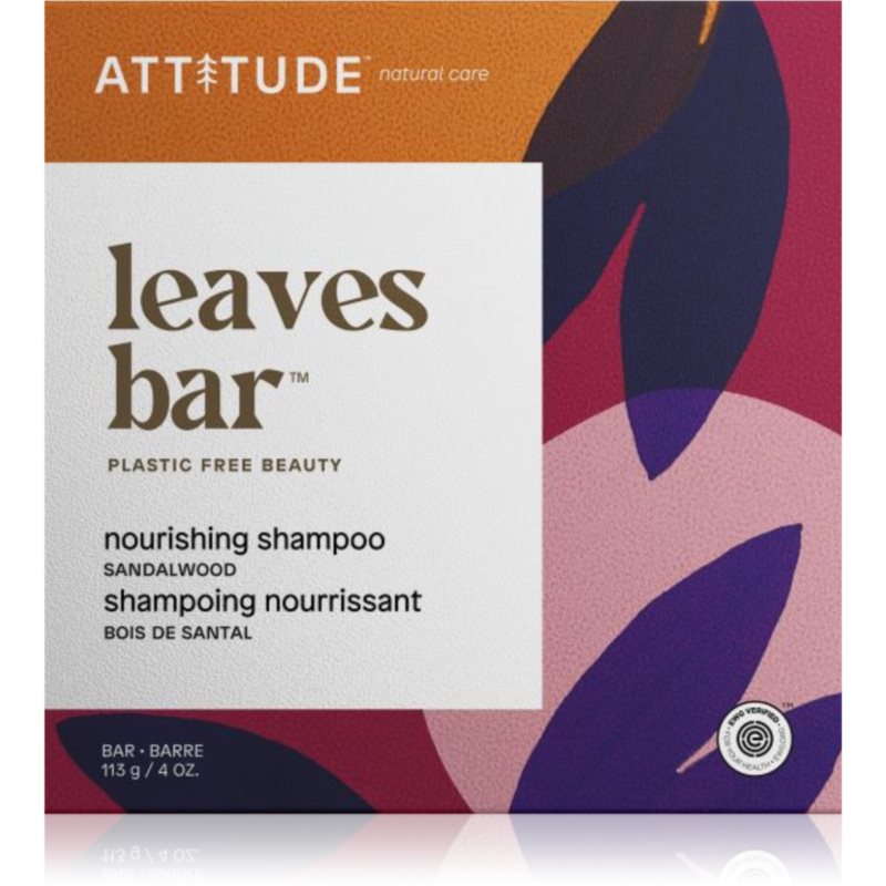 Attitude Leaves Bar Sandalwood șampon solid cu efect de nutritiv 113 g