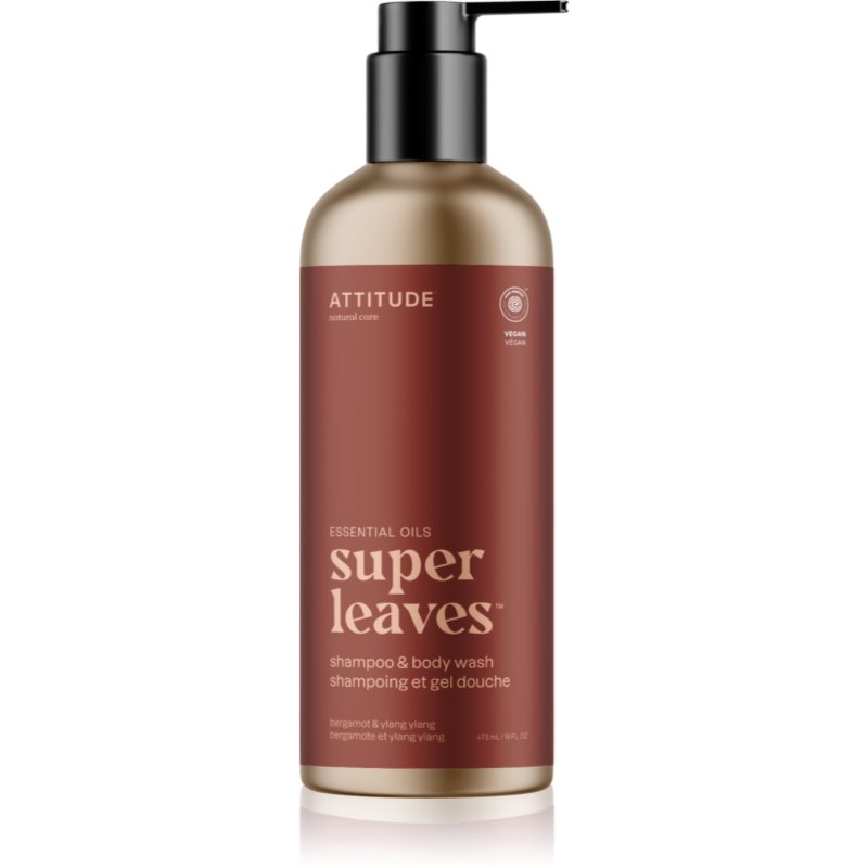 Attitude Super Leaves Bergamot & ylang-ylang gel de dus si sampon 2in1 473 ml