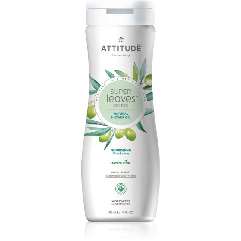 Attitude Super Leaves Olive gel de duș natural cu efect de hidratare 473 ml