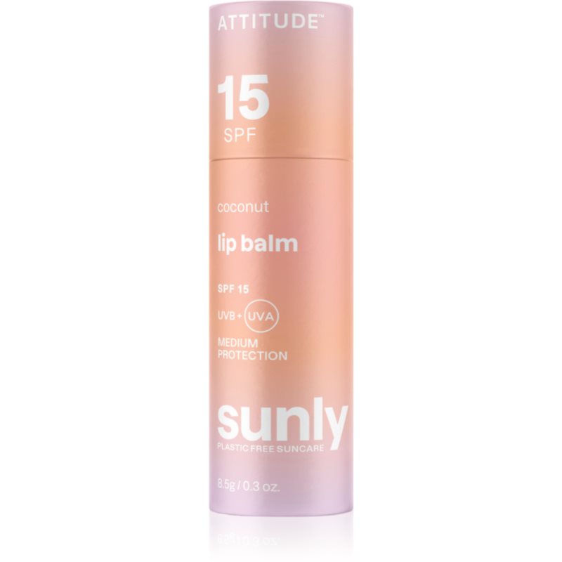 Attitude Sunly Lip Balm balsam de buze protector SPF 15 Coconut 8,5 g