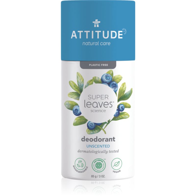 Attitude Super Leaves Deodorant deodorant fără conținut săruri de aluminiu Unscented 85 g