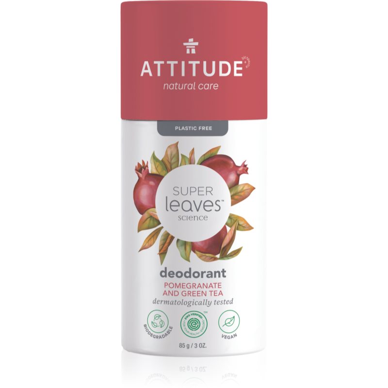 Attitude Super Leaves Deodorant deodorant fără conținut săruri de aluminiu Vine Leaves & Pomegranate 85 g