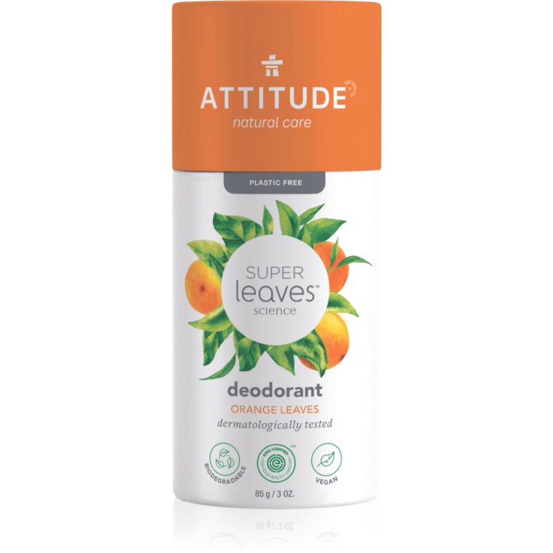 Attitude Super Leaves Deodorant deodorant fără conținut săruri de aluminiu Orange Leaves 85 g