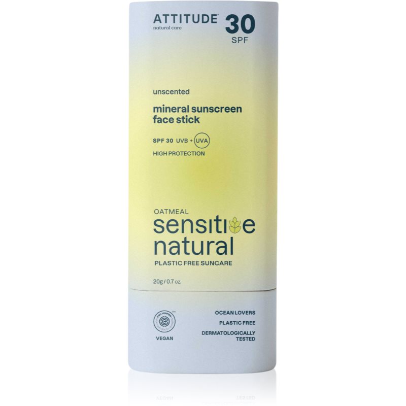 Attitude Sensitive Natural Face stick Crema de soare cu minerale stick pentru piele sensibila 20 g