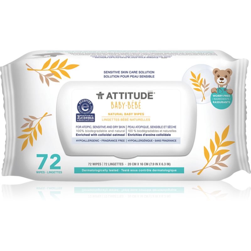Attitude Baby-Bébé șervețele umede pentru copii pentru piele foarte sensibila sau cu dermatita atopica 72 buc