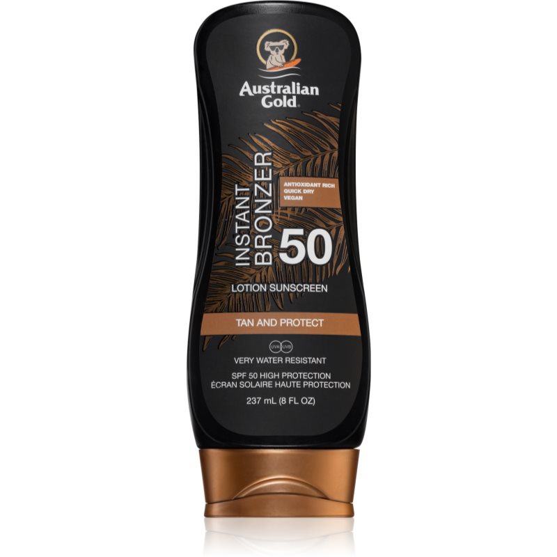 Australian Gold Lotion With Bronzer tratament pentru protectie solara cu efect autobronzant SPF 50 237 ml