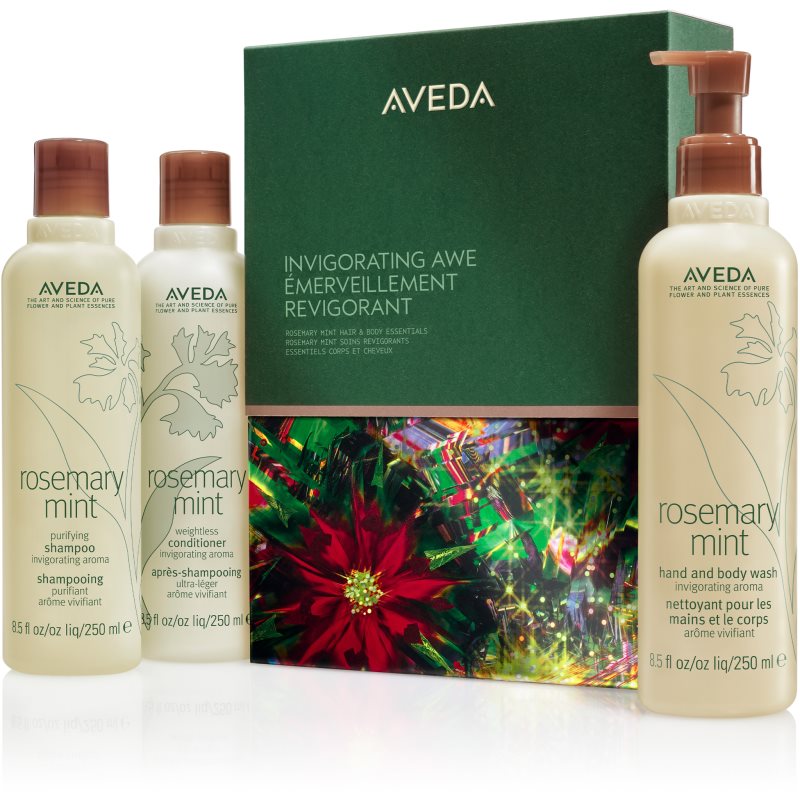 Aveda Holiday Invigorating Awe Rosemary Mint Hair & Body Essentials set cadou de Crăciun pentru păr