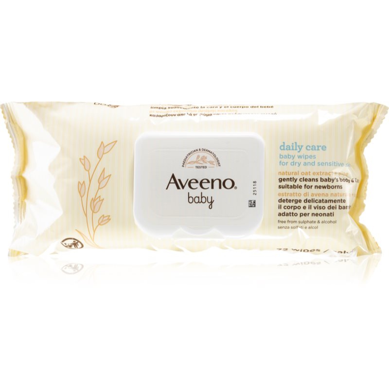 Aveeno Baby Wipes Șervețele umede pentru nou-nascuti si copii 72 buc