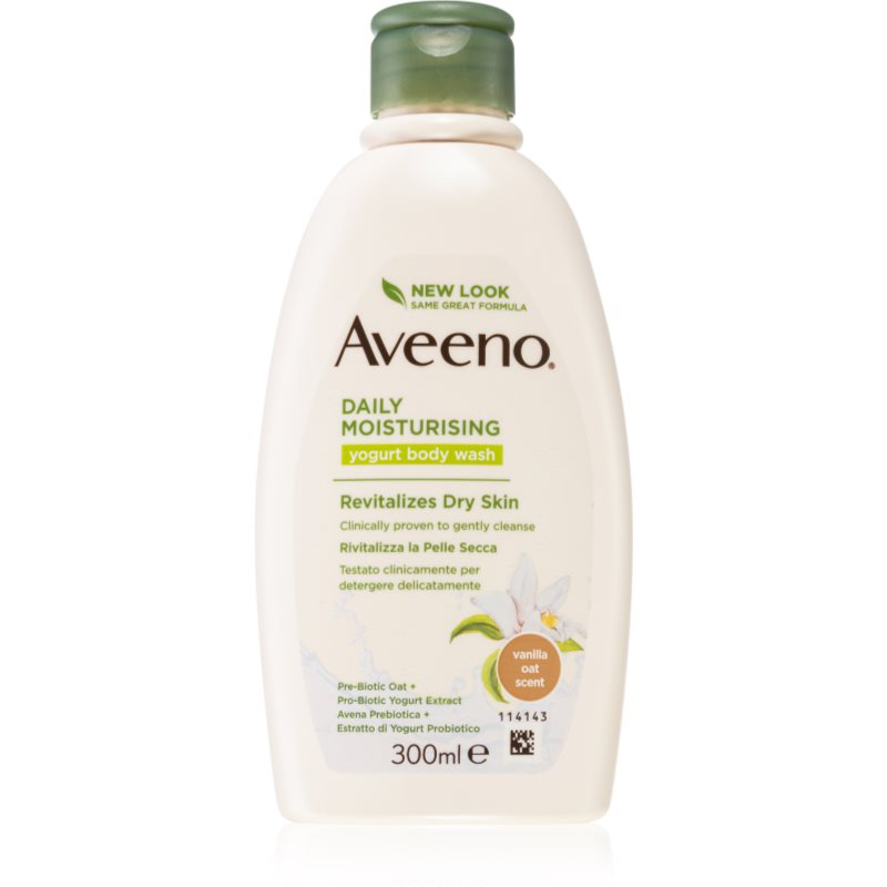 Aveeno Daily Moisturising Yoghurt body wash gel de dus hranitor Vanilla & Yoghurt 300 ml