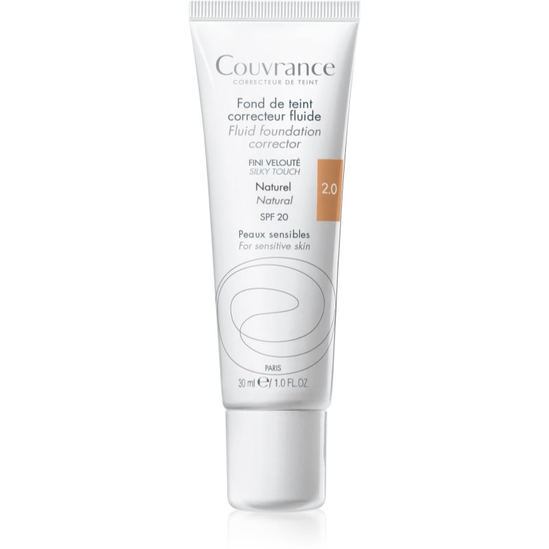 Avène Couvrance Fluid Foundation Corrector makeup lichid SPF 20 culoare 2.0 Natural 30 ml