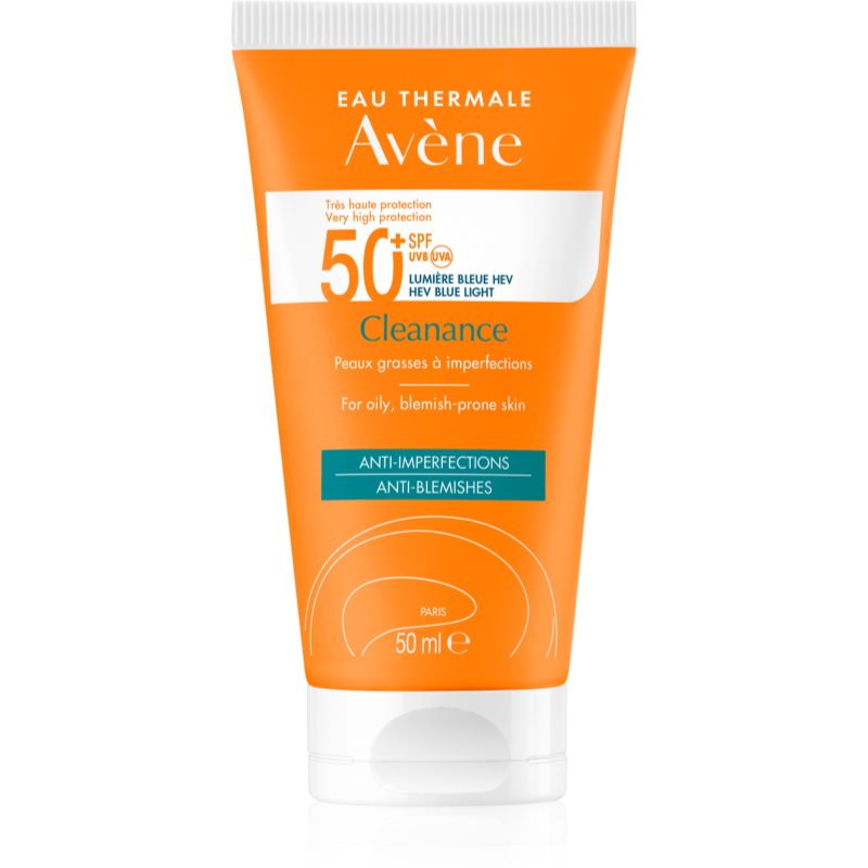 Avène Cleanance lotiune protectoare pentru protectia solara pentru ten predispus la acnee SPF 50+ 50 ml