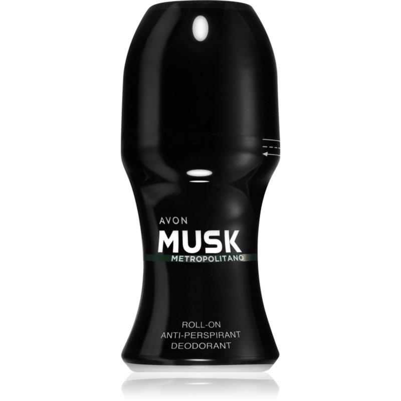 Avon Musk+ Metropolitano deodorant antiperspirant roll-on pentru bărbați 50 ml