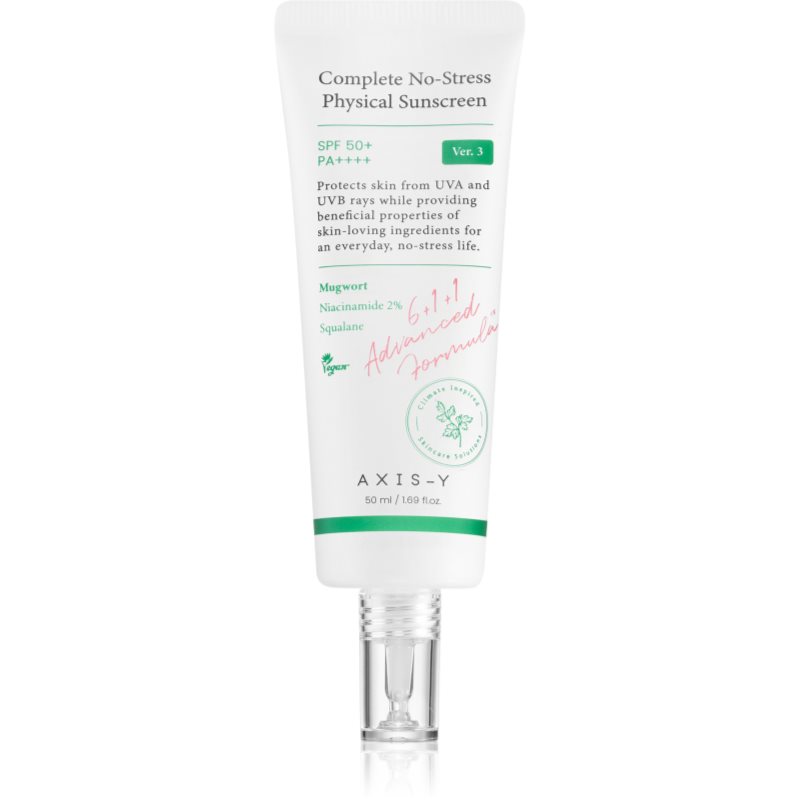 AXIS-Y 6+1+1 Advanced Formula Complete No-Stress Physical Sunscreen crema fata iluminatoare de protectie SPF 50+ 60 ml