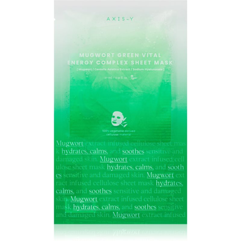 AXIS-Y Mugwort Green Vital Energy Complex Sheet Mask masca de celule cu efect hidratant si linistitor 27 ml