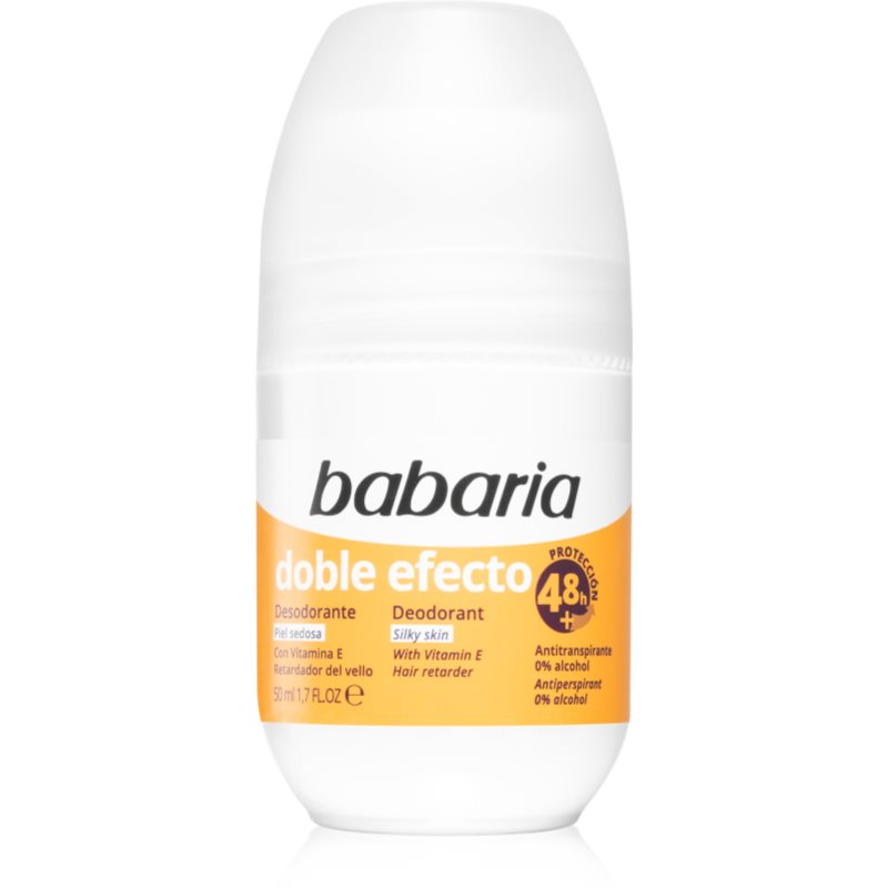 Babaria Deodorant Double Effect antiperspirant roll-on pentru incetinirea cresterii parului 50 ml