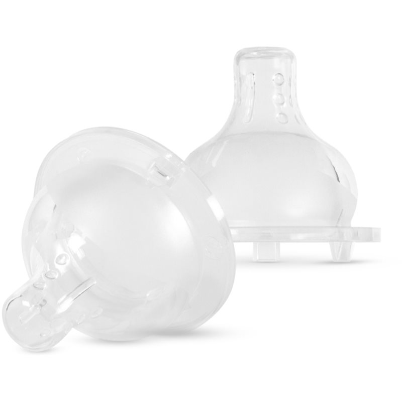 Baboo Liquid Silicone Teat Thick Liquids tetină pentru biberon 6m+ 2 buc