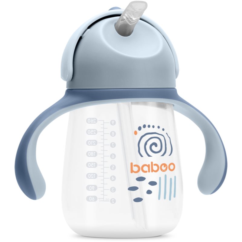 Baboo Cup with Silicone Straw ceasca cu pai Blue Haze 9m+ 260 ml