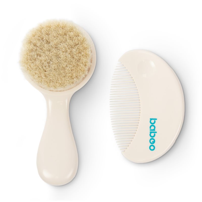 Baboo Baby Hair Brush and Comb Set set pentru păr pentru nou-nascuti si copii 2 buc Baboo Baby Hair Brush and Comb Set set pentru păr pentru nou-nascuti si copii 2 buc