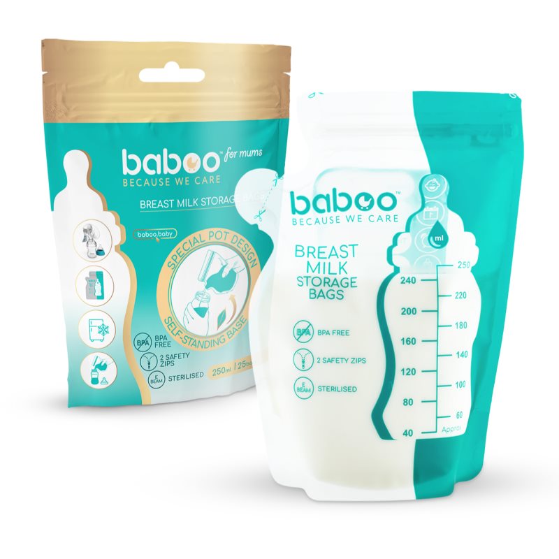 Baboo Breast Milk Storage Bags săculeți pentru păstrarea laptelui matern 25x250 ml