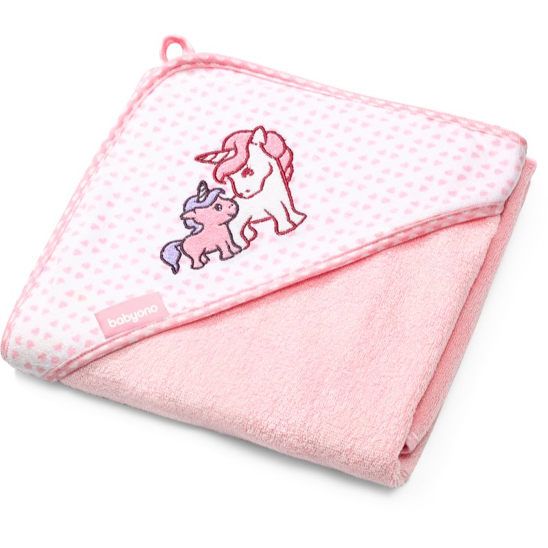 BabyOno Towel Bamboo prosop de baie cu glugă din bambus Pink 100x100 cm