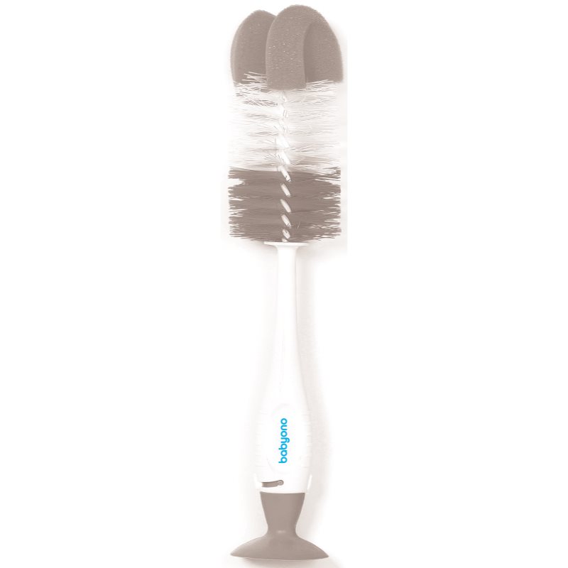 BabyOno Take Care Brush for Bottles and Teats perie de curățare 2 in 1 Grey 1 buc