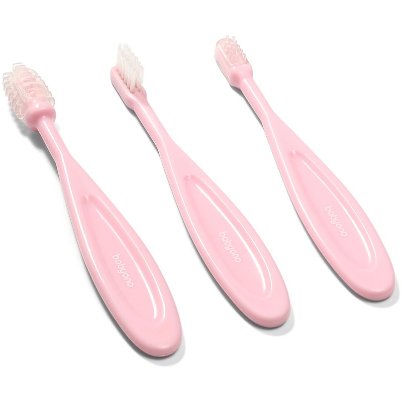 BabyOno Toothbrush periuta de dinti pentru copii Pink 3 buc