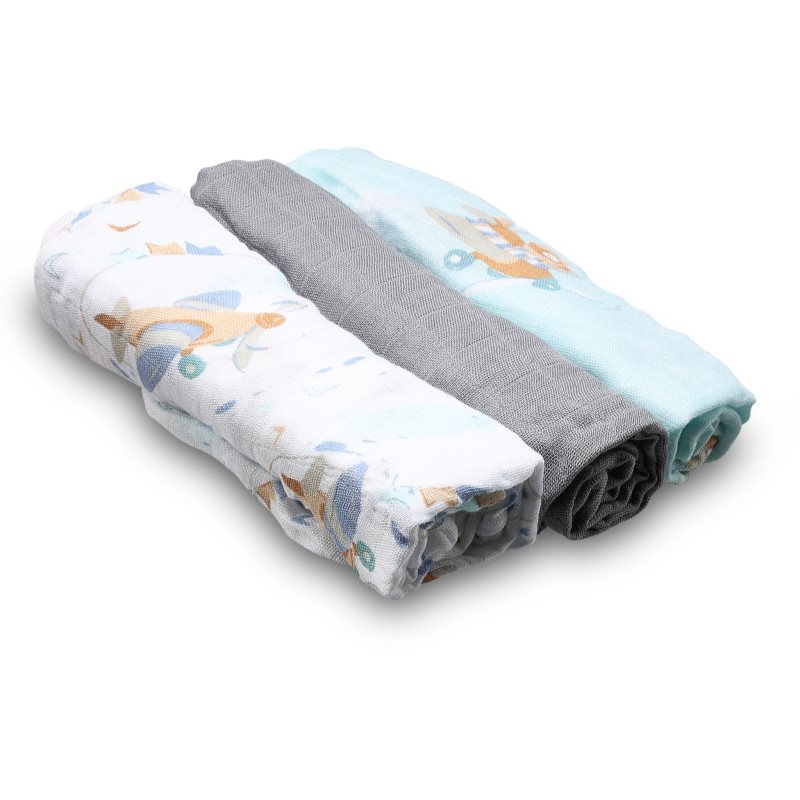 BabyOno Natural Bamboo Diapers Blue-Grey scutece textile 70x70 cm 3 buc BabyOno Natural Bamboo Diapers Blue-Grey scutece textile 70x70 cm 3 buc