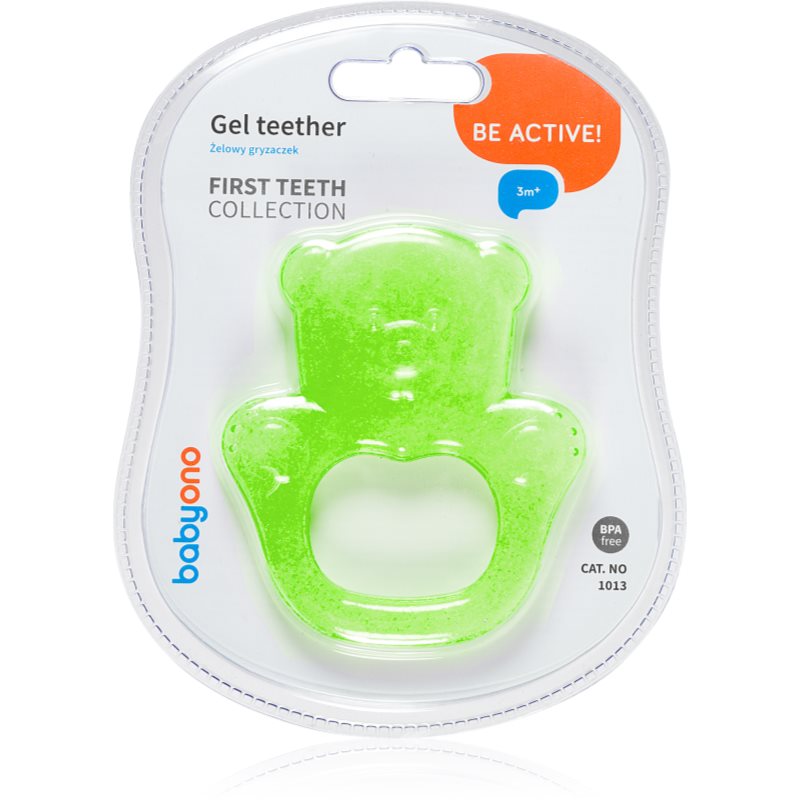 BabyOno Be Active Gel Teether jucărie pentru dentiție Green Bear 1 buc